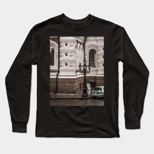 Man waiting in the rain Long Sleeve T-Shirt